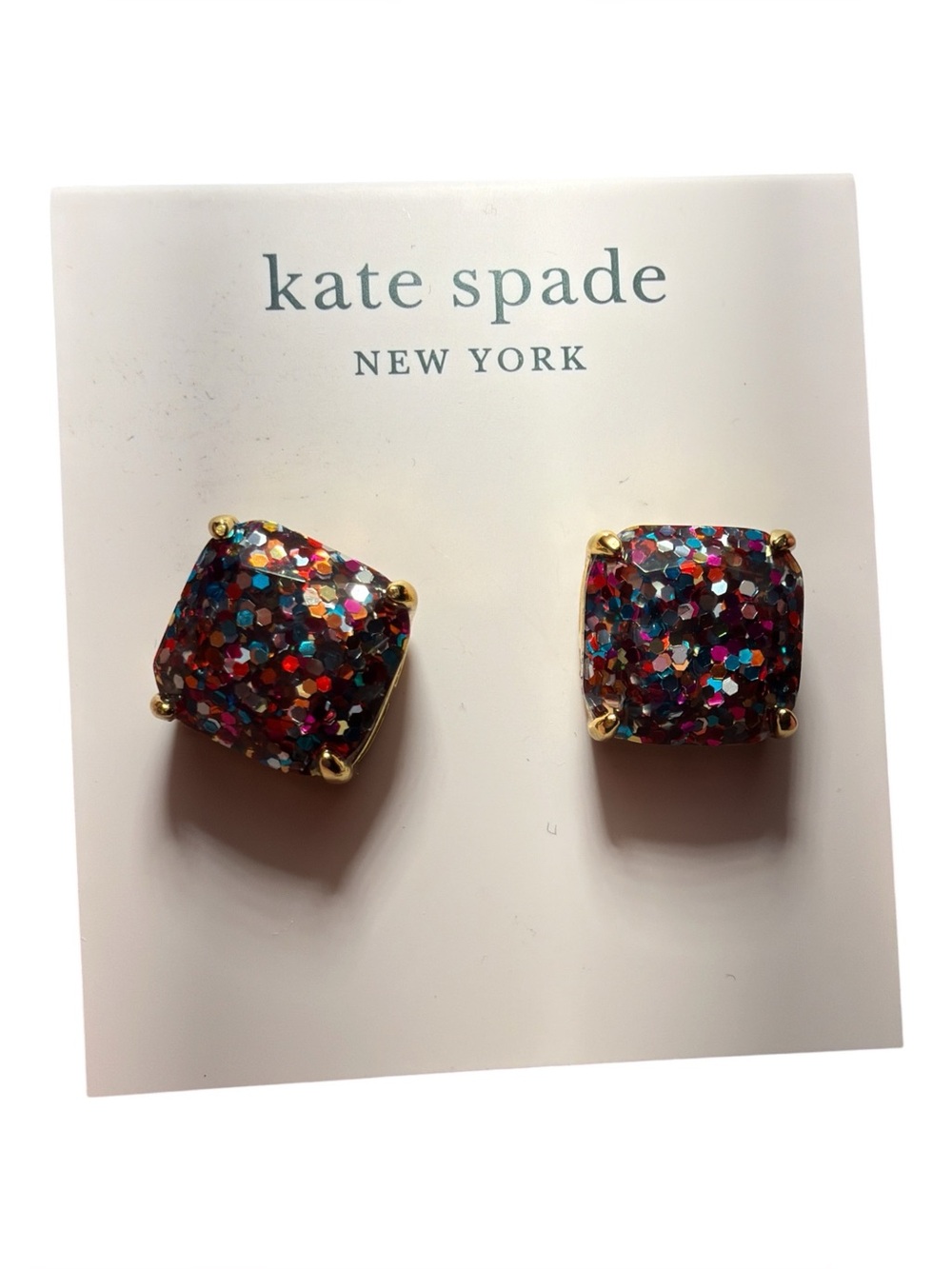 NWT kate spade new york Square Multi-Stud Earrings Glitter